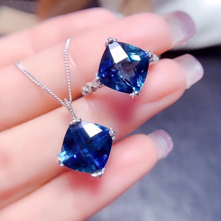 Blue Crystal Adjustable Ring for Women