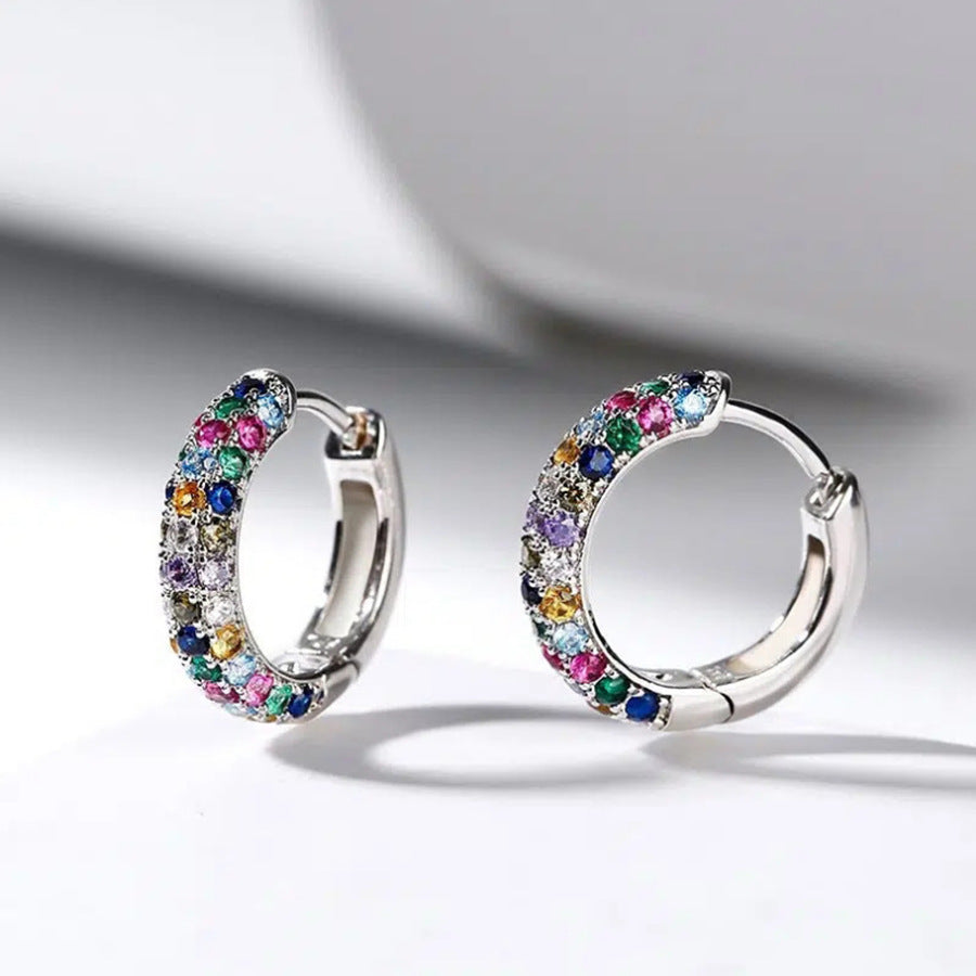Colorful Zircon Stud Earrings for Women