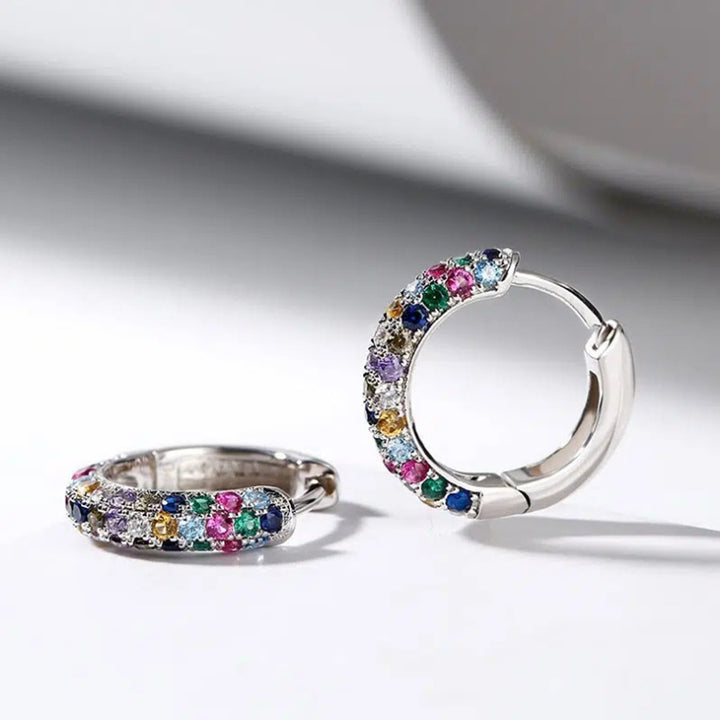 Colorful Zircon Stud Earrings for Women – detail view 2