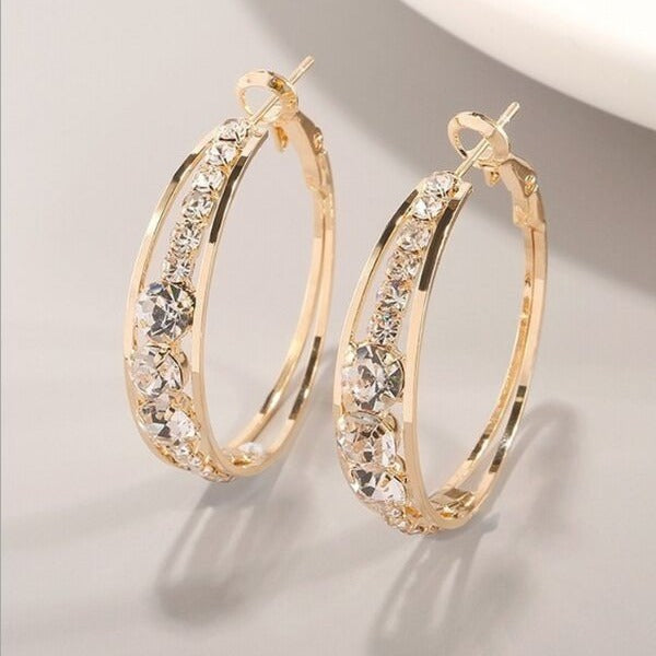 Crystal Hoop Earrings for Women