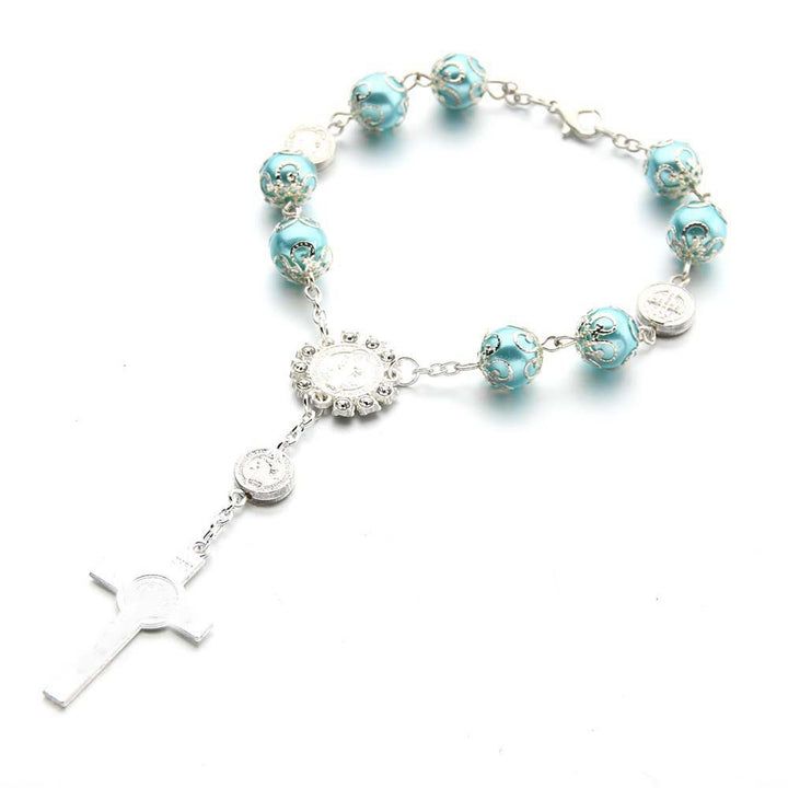 10mm glass pearl beaded bracelet