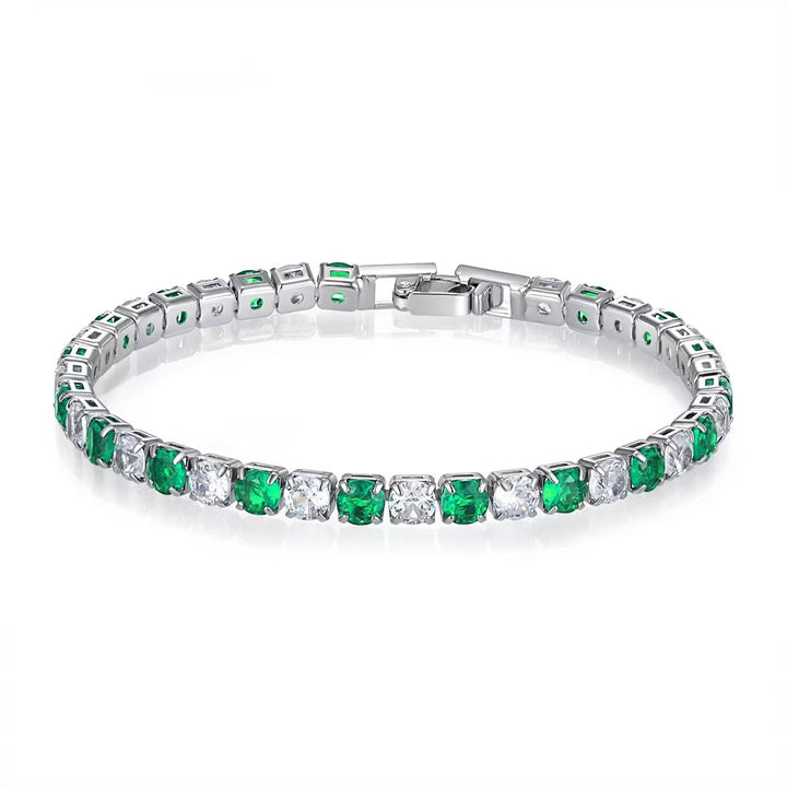 4mm zircon bracelet and earrings set