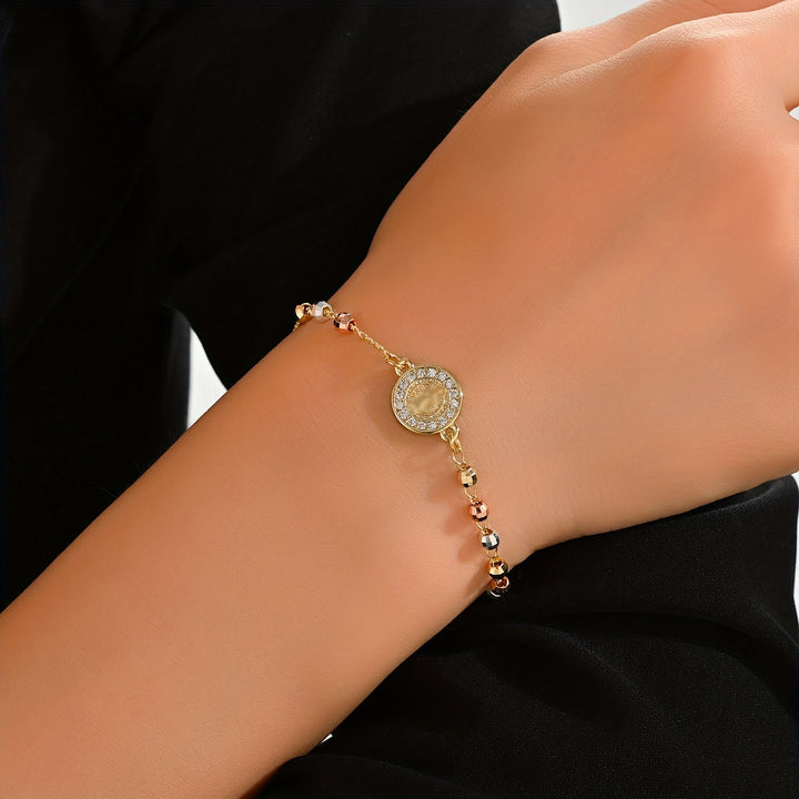 Colorful micro-pave cross bracelet