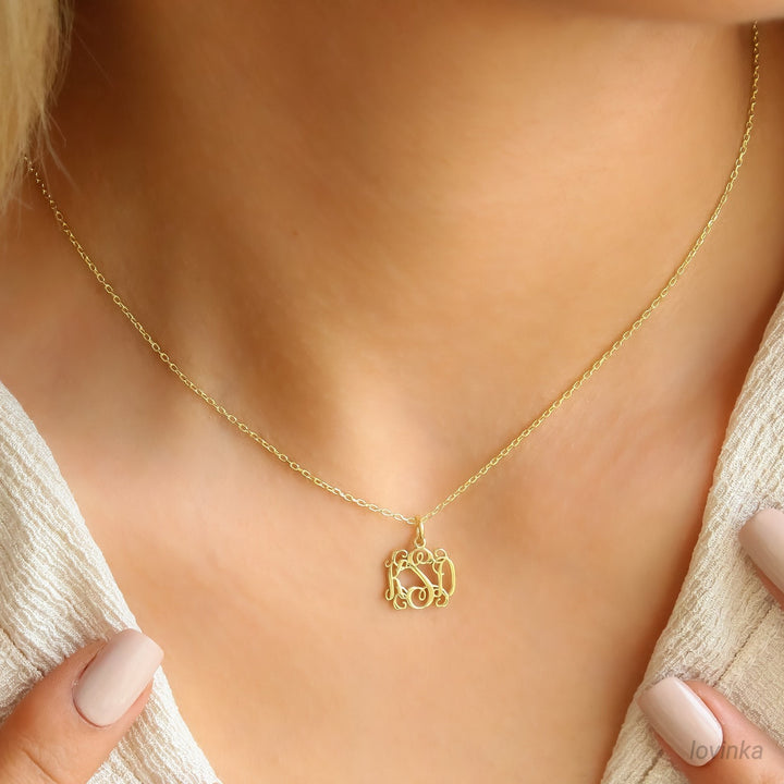Custom Initial Necklace, Personalized Letter Pendant, Gold