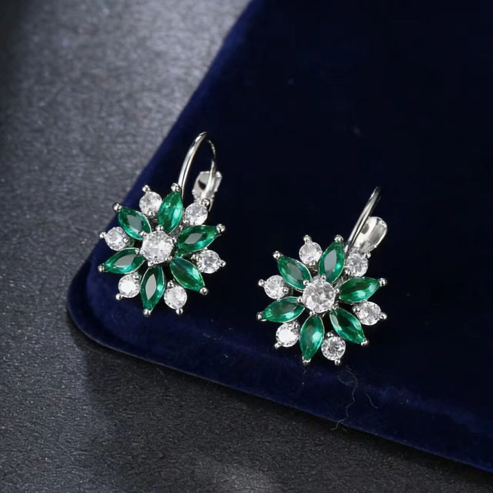 Cubic zirconia drop earrings and bracelet set