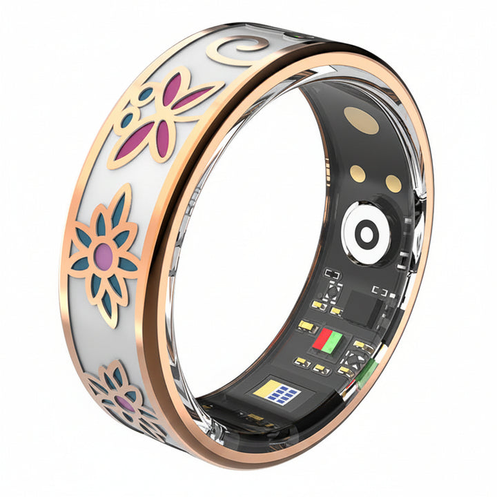 Enamel Color Smart Ring, Heart Rate & Blood Oxygen Monitoring