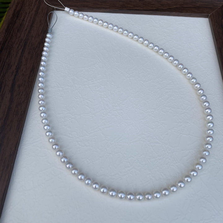 Freshwater Pearl DIY Necklace Material, 5–6mm Near-Round - view 2