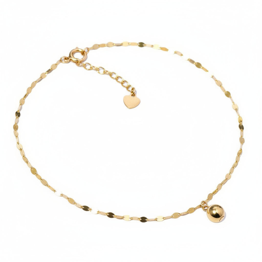 S925 Sterling Silver 14K Gold-Plated Lip Chain Anklet – Adjustable