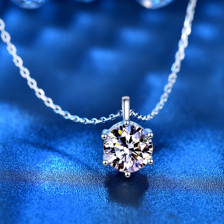 Moissanite pendant necklace, S925 sterling silver