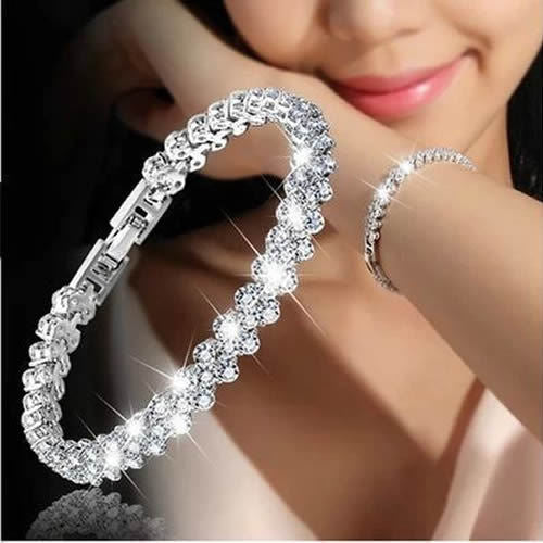 Roman Numeral Bracelet, Zircon Crystal Pave