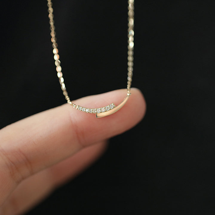 S925 Sterling Silver Collarbone Necklace, 14K Gold-Plated, 45cm