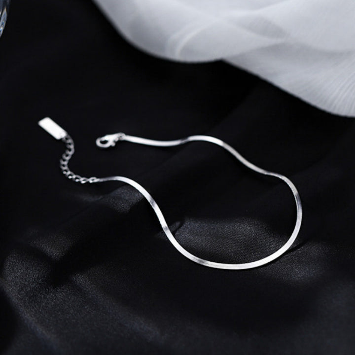 925 silver-plated snake bone chain anklet