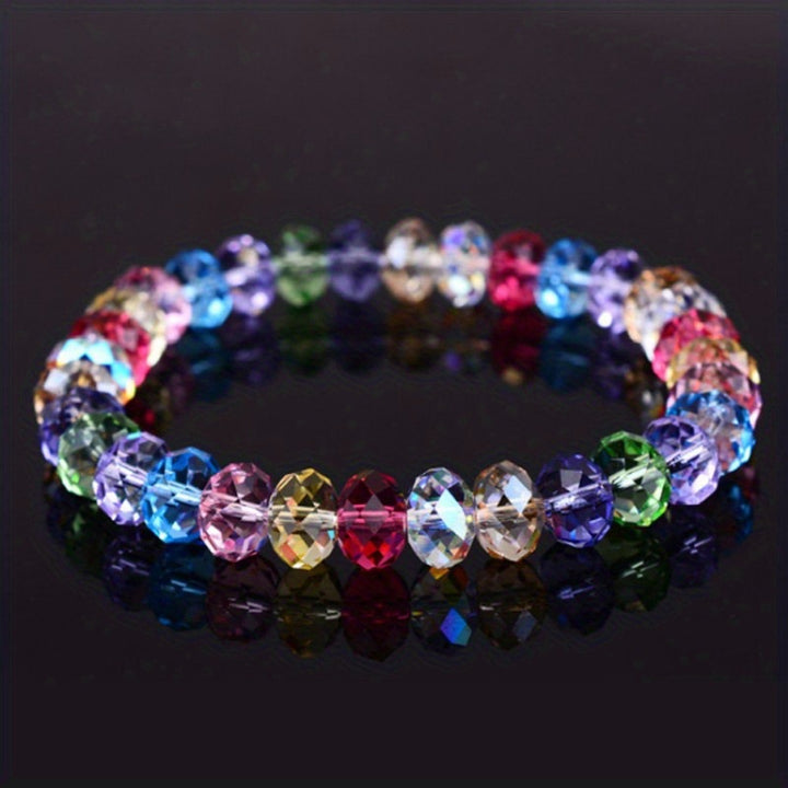 Square imitation crystal chain bracelet and ring set