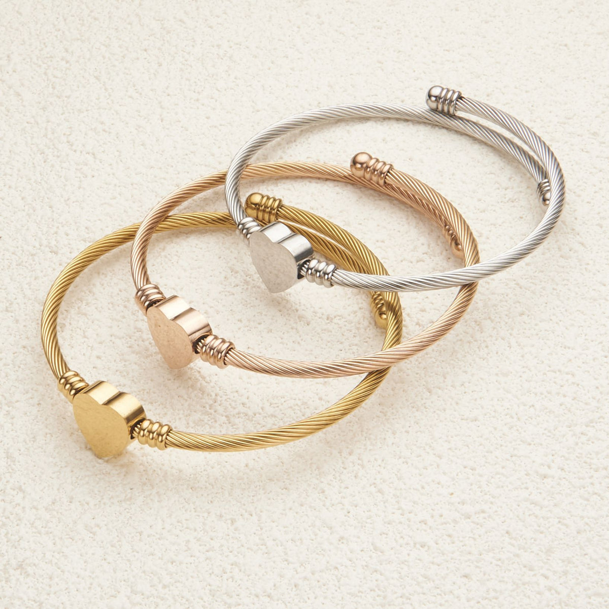 Stainless Steel Initial Cuff Bracelet, Open Adjustable