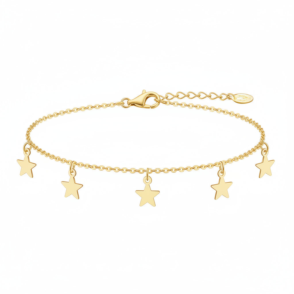 S925 Sterling Silver Star Pendant Anklet – Adjustable