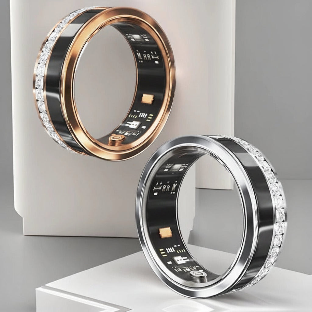 Titanium Steel Smart Ring — App-Connected, Bluetooth, Heart Rate & Sport Tracking